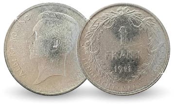 1 Franc 1910-1918 - Koning Albert I, Verzenden