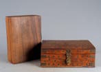 Sieradendoos - handwerk kist met messing inlegpatronen -, Antiek en Kunst
