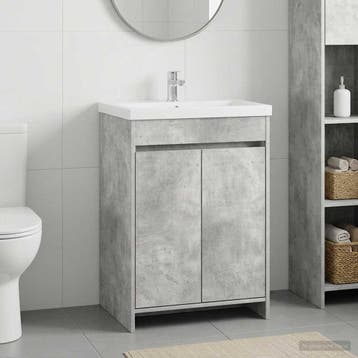 vidaXL Badkamer onder wastafel kast Betongrijs 56 x 37,5 x, Verzenden, Nieuw