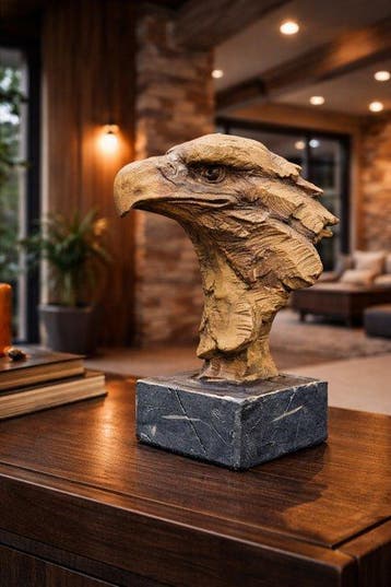 Beeld, Large Eagle Head - 28 cm - mgo