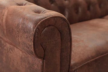 Design hoekbank CHESTERFIELD 270cm Antiek Bruin Microvezel, Ophalen of Verzenden, Nieuw