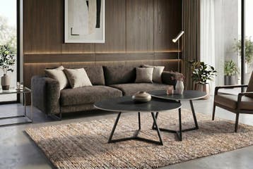 Salontafel MARVELOUS 90cm keramiek grijs, Huis en Inrichting, Tafels | Salontafels, Ophalen of Verzenden, Nieuw