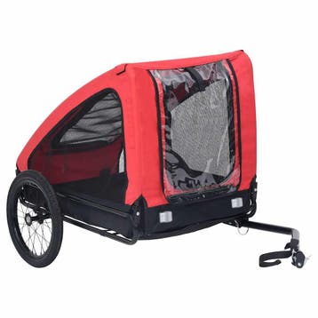 vidaXL Hondenfietstrailer rood en zwart, Dieren en Toebehoren, Verzenden, Nieuw