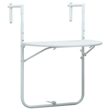 Inklapbare Balkontafel - Wit - Tweedekansje | OP=OP, Tuin en Terras, Ophalen of Verzenden, Zo goed als nieuw, Rechthoekig, Kunststof