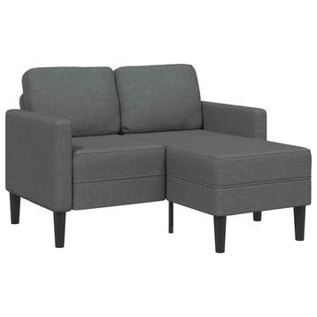 vidaXL Tweezitsbank met chaise longue L-vorm donkergrijs 125, Verzenden, Nieuw, Tweepersoons, Stof