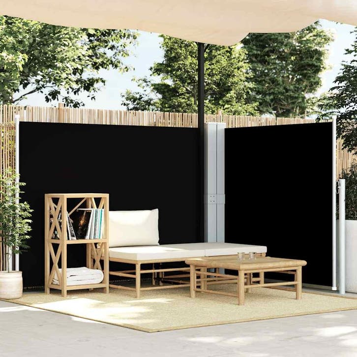 vidaXL Windscherm uittrekbaar 140x600 cm zwart, Tuin en Terras, Zonneschermen, Nieuw, Verzenden