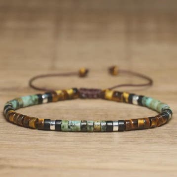 Natuurlijke Kralen Armband Dames - Tijgeroog, Onyx & Afrikaa, Sieraden, Tassen en Uiterlijk, Verzenden, Nieuw