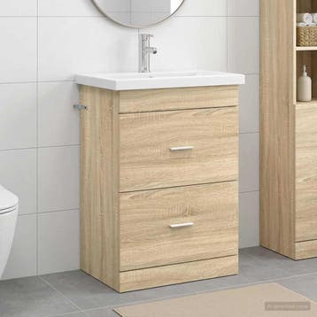 vidaXL Badkamermeubelset Sonoma Eiken 61 x 40 x 84,5 cm, Verzenden, Nieuw