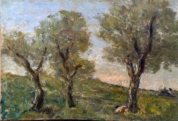 Vincenzo Ciardo (1894-1970), Attr. - Paesaggio con figura