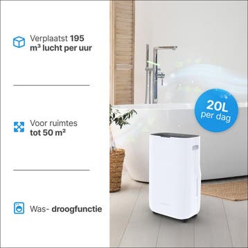 Luchtontvochtiger en Luchtreiniger - 20L - HEPA filter, Witgoed en Apparatuur, Verzenden, Zo goed als nieuw