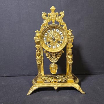 Tafelklok Empirestijl - Verguld brons - 1850-1900 - Top in