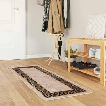 vidaXL Vloerkleedloper MARSA Beige en zwart 50 x 150 cm, Verzenden, Nieuw, Zwart
