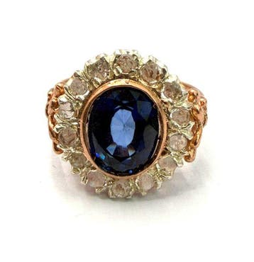 Zonder minimumprijs - Ring - 9 kt. Roségoud, Zilver Spinel -, Nieuw