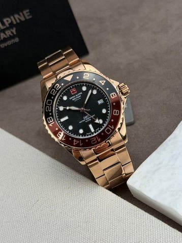 Swiss Alpine Military - GMT diver Red/Black - Zonder, Nieuw