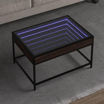 vidaXL Salontafel met Infinity LED 70x50x41 cm bruin, Huis en Inrichting, Tafels | Salontafels, 50 tot 100 cm, Verzenden, Nieuw