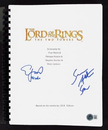 Lord of the Rings - Elijah Wood & Sean Astin - Signed Script, Nieuw