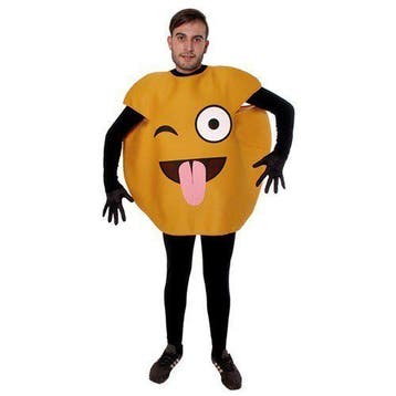 Emoticon kostuum knipoog en tong, Verzenden, Nieuw, Feestartikel