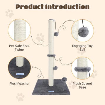 Krabpaal voor katten - 80x41x41 cm - Wit - Nobleza, Dieren en Toebehoren, Verzenden, Zo goed als nieuw