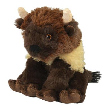 Bizon knuffel - zachte pluche - bruin - 14 cm, Verzenden, Nieuw