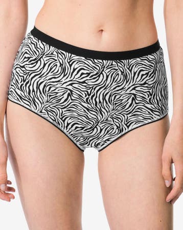 HEMA Dames tailleslips katoen dier - 2 stuks zwart/wit, Kleding | Dames, Ondergoed en Lingerie, Verzenden