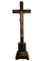 Crucifix - Hout, Metaal - 1850-1900 - Groot altaarkruis - 53