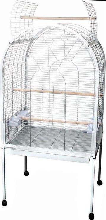 Papegaaienkooi Polly - Wit - 77,5 x 60 x 155,5 cm, Dieren en Toebehoren, Verzenden, Nieuw, Metaal, Vogelkooi