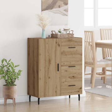 vidaXL Dressoir Artisan Eiken 69,5 x 34 x 90 cm, Verzenden, Nieuw, Overige houtsoorten, Minder dan 50 cm