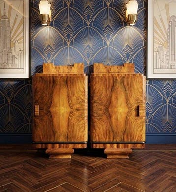 Nachtkastje - Hout - Nachtkastjes in art-deco-stijl