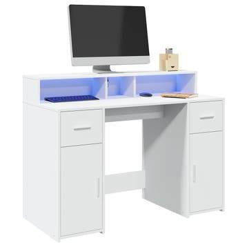 vidaXL Bureau met LED-verlichting 120x55x91 cm bewerkt hout, Huis en Inrichting, Bureaus, Verzenden, Nieuw
