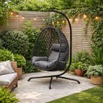 Hangstoel met standaard - zwart - 103 x 105 x 195 cm, Verzenden, Nieuw