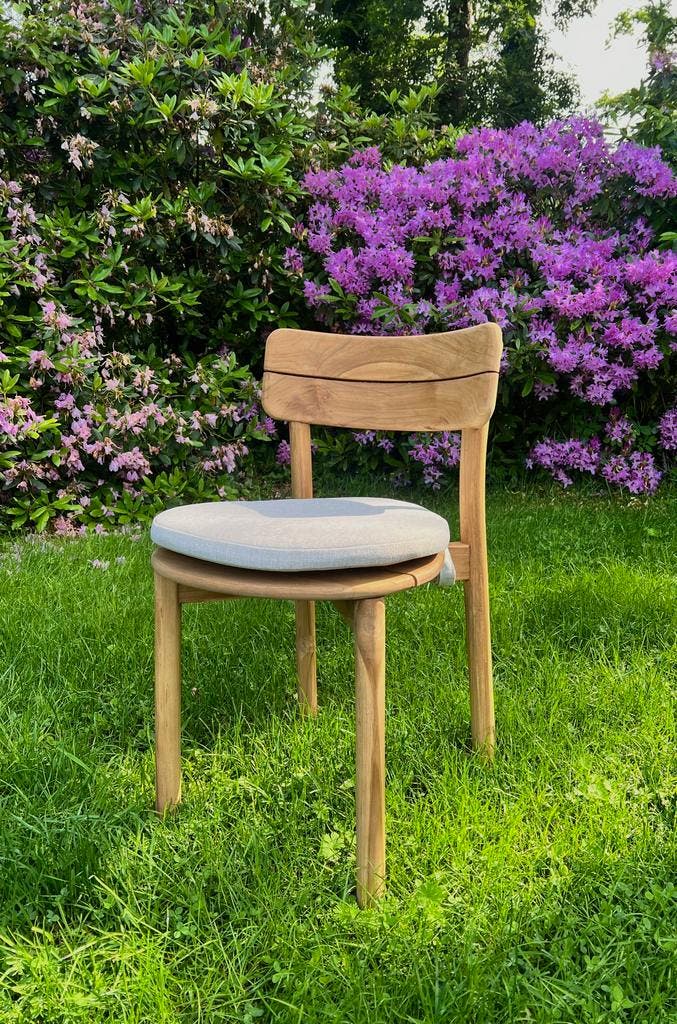 Tuinstoel | Massief teakhout | Incl. kussen | Stapelbaar |, Tuin en Terras, Tuinstoelen, Stapelbaar, Nieuw, Teakhout, Ophalen of Verzenden