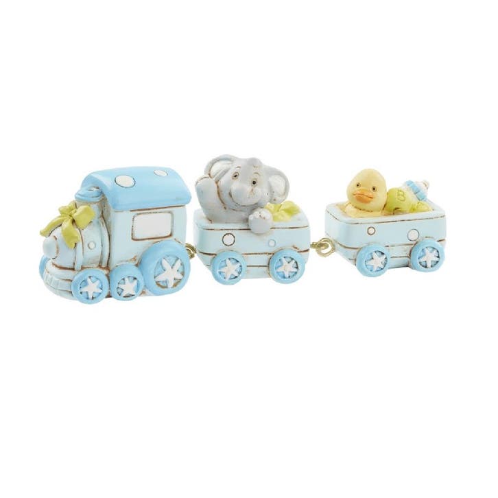Taarttopper Treintje Blauw Polystone 9x2,5cm, Hobby en Vrije tijd, Taarten en Cupcakes maken, Nieuw, Verzenden