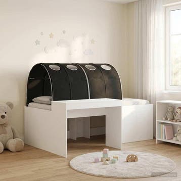 vidaXL Hoge Bed Frame met Bureau voor Kinderen 3 st Wit en, Verzenden, Nieuw, Wit, Hout