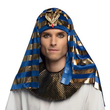Hoed Farao Blauw/Goud Lang, Ophalen of Verzenden, Nieuw