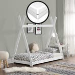 Juniorbed Tipi eenpersoonsbed incl. matras 80x160 - wit, Verzenden, Nieuw