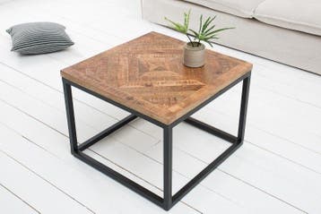 Massieve bijzettafel INFINITY HOME 60cm mangohout, Ophalen of Verzenden, Nieuw
