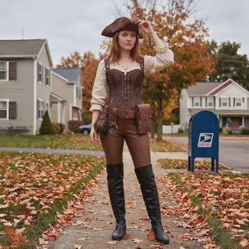 Middeleeuwse Lederen Riem met Portemonnee & Sleutelring - Co, Verzenden