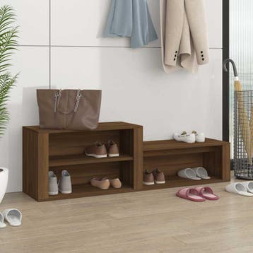 vidaXL Schoenenkast 150x35x45 cm bewerkt hout bruin, Verzenden, Nieuw