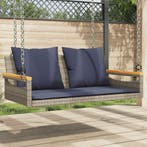 vidaXL Schommelbank met kussens 109x62x40 cm poly rattan, Verzenden, Nieuw, Rotan