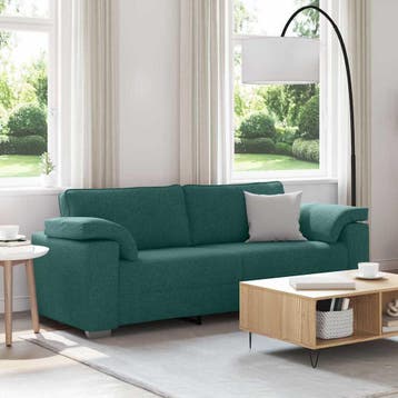 vidaXL 3-Zits Bank Donkergroen 220 cm Stof, Huis en Inrichting, Banken | Bankstellen, Verzenden, Stof, 200 tot 250 cm, Driepersoons
