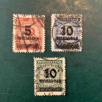 Duitse Rijk 1923 - Infla : laatste emissie met zaagtanding, Postzegels en Munten, Postzegels | Europa | Duitsland, Gestempeld