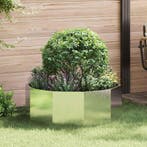 vidaXL Plantenbak Zilver 90 x 90 x 35 cm Roestvrij staal, Tuin en Terras, Bloembakken en Plantenbakken, Verzenden, Nieuw, Metaal