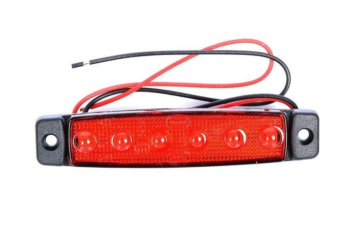 12V LED zijmarkering 6 led rood, Auto diversen, Auto-accessoires, Verzenden