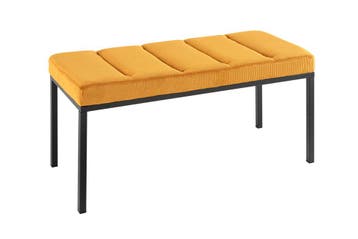 Design bank PETIT BEAUTE 80cm mosterdgeel corduroy zwart, Huis en Inrichting, Ophalen of Verzenden, Nieuw
