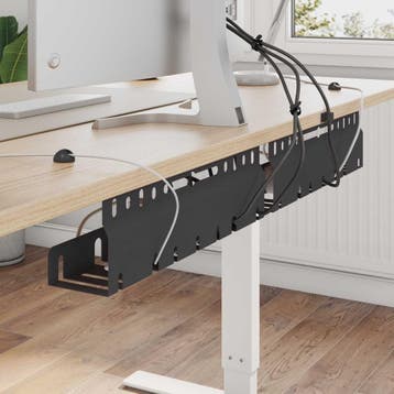 vidaXL Kabelgoot voor onder bureau 2 st Zwart 43 x 9 x 11 cm, Verzenden, Nieuw