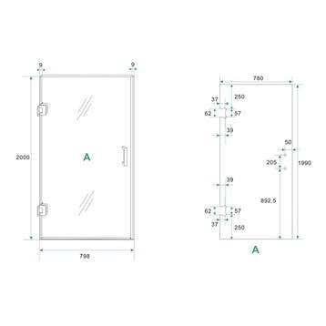 Wiesbaden Less Nisdeur Glasplaat - 80x200cm - 8mm, Ophalen of Verzenden, Nieuw, Glas