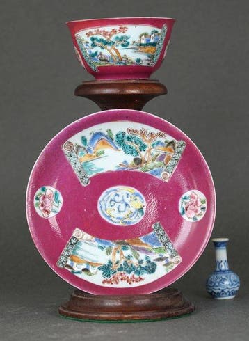 Yongzheng/Qianlong (1725-1750) - Kop en schotel - Open
