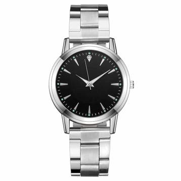 Fako - Dameshorloge - Stalen Band - Diamond - Ø 30mm - Zwart, Verzenden, Nieuw