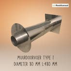 muurdoorvoer 80 mm of 100 mm voor pelletkachel, Ophalen of Verzenden, Nieuw, Hout, Vrijstaand