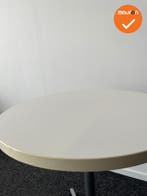 Bijzettafel - grijs onderstel - bestaand wit blad - Ø60 cm, Werkplek, Ophalen of Verzenden, Gebruikt, Bureau